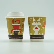 Duplafalú papírpohár (XMAS) - Ø 90 mm - 3,6 dl