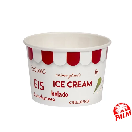 Papír fagyis tégely (piros) - 2,5 dl