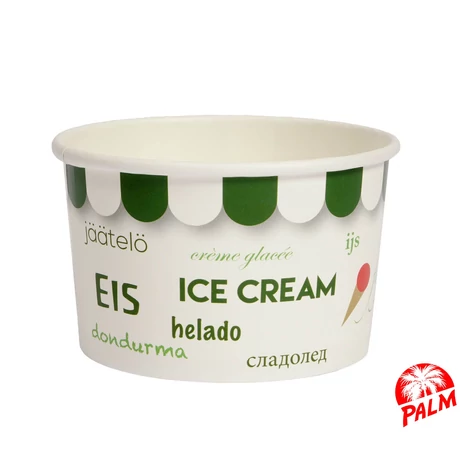 Papír fagyis tégely (zöld) - 3 dl