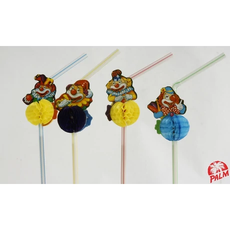 Bohóc szívószál - 5 mm x 24 cm