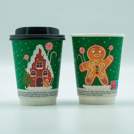 Duplafalú papírpohár (XMAS) - Ø 90 mm - 3,6 dl