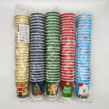 Duplafalú papírpohár (XMAS) - Ø 80 mm - 2,4 dl